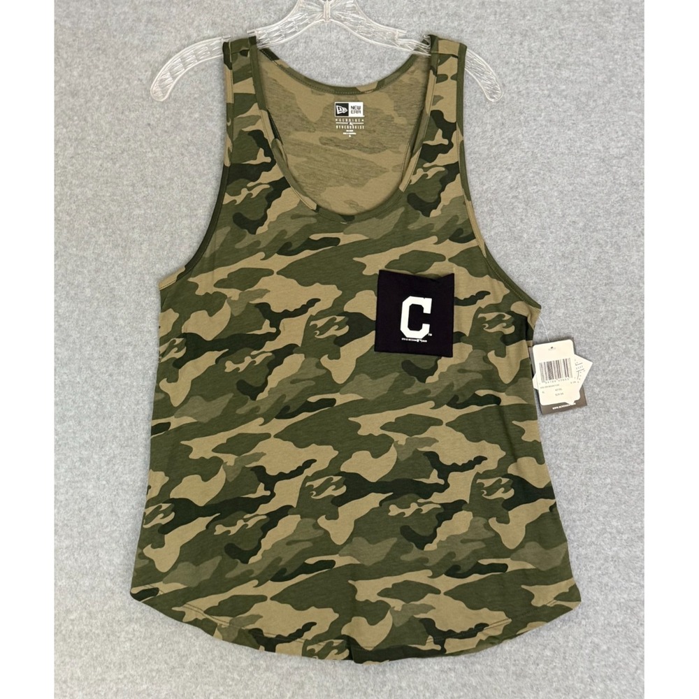 NEW! Cleveland Guardians MLB Womens CAMO Tank Top XL Sleeveless w/Pocket NWT